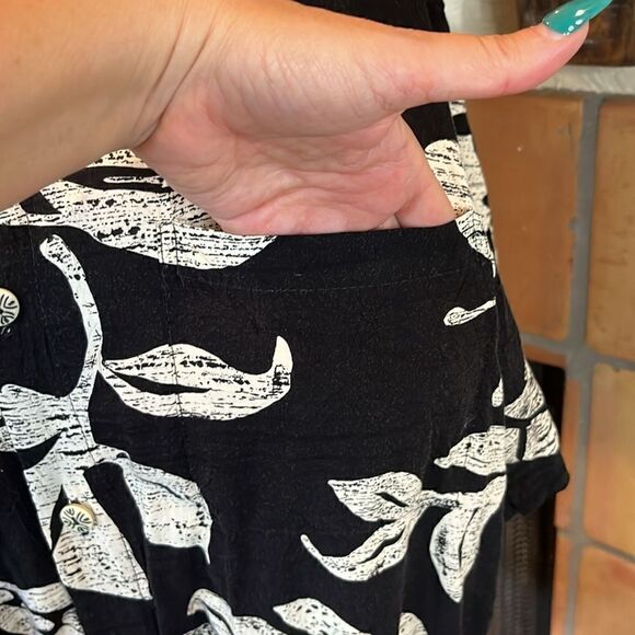 JAMS WORLD Vintage Mens Black/White Tropical Short Sleeve Button Down Shirt, L! - Picture 4 of 9